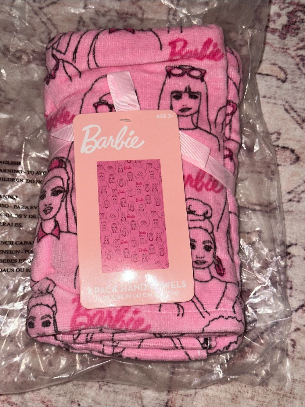 100% cotton  Barbie pink kitchen bathroom decor hand towels